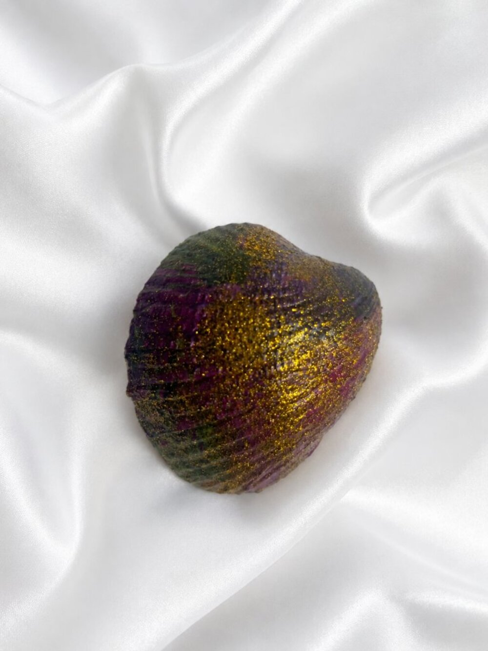 Hand-Painted Decorative Seashell | Mixed Media Coastal Decor | One-of-a-Kind